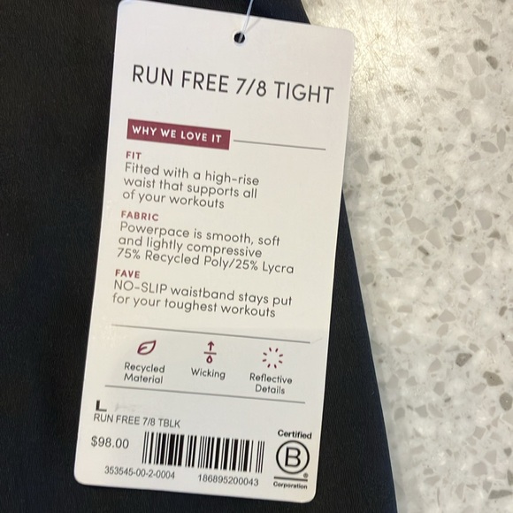 Athleta Run Free 7/8 Tight - Picture 3 of 4